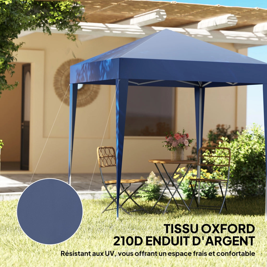 Tendone da giardino pieghevole regolabile in altezza protezione UV ¨C zephmum ¨C 200x200 cm blu