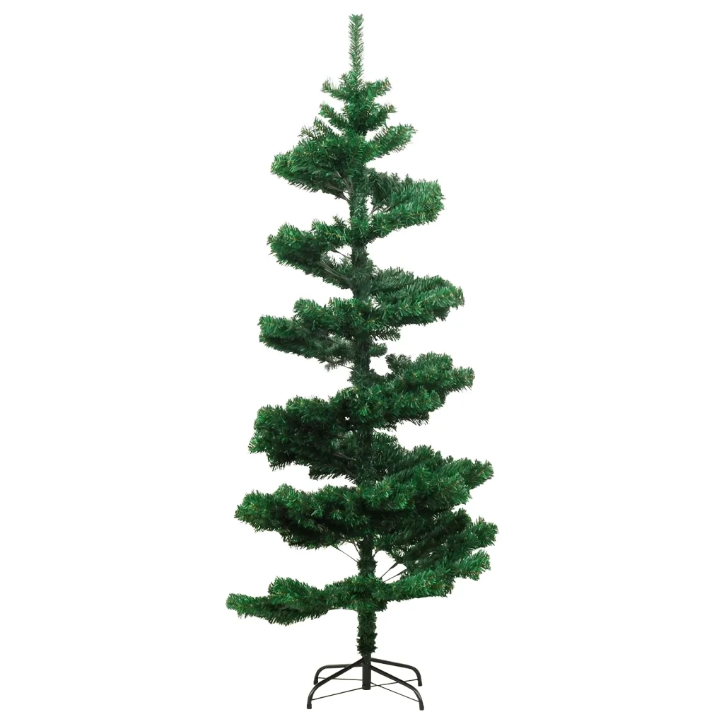 Albero di Natale Preilluminato con Vaso Verde 150 cm in PVC 344650