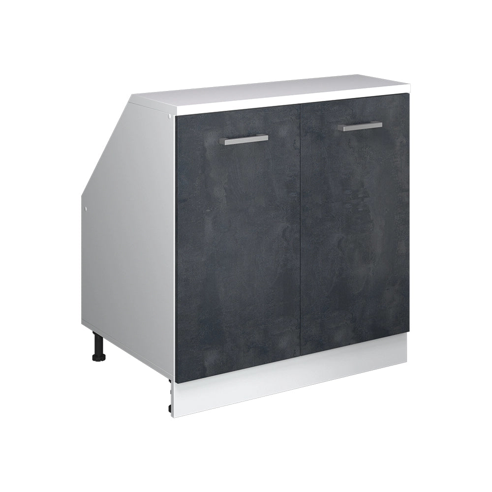 Mobile sottotetto Rion Calce nera/Bianco 80 x 83.8 cm con 2 porte, carcassa 60 cm profondità Vicco