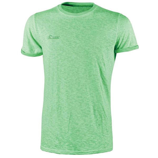 U-power WEY195VF Fluo T-Shirt Manica Corta Slim Fit 100% Cotone 145 gr-m2 Girocollo Confezione 3 pz colore Verde Fluo