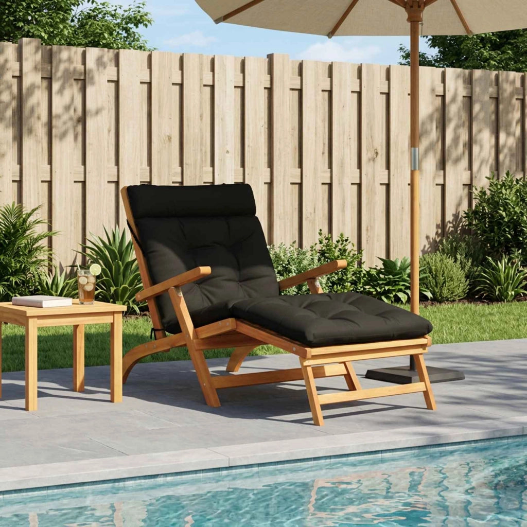 Cuscino per Lettino VIANEN 100% Poliestere Nero 200 x 80 x 8 cm 953933