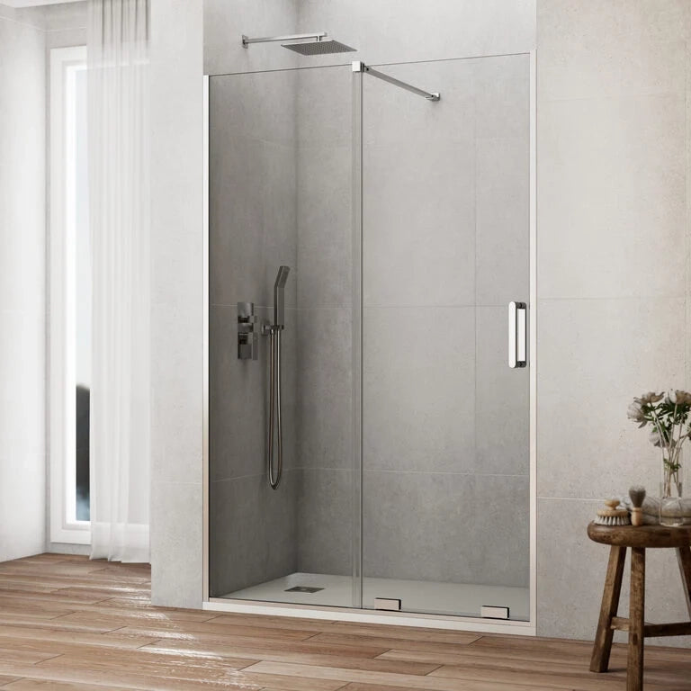 Box doccia frontale KENNA 1 fisso + 1 scorrevole 130 cm (125-130) cromo lucido vetro trasparente