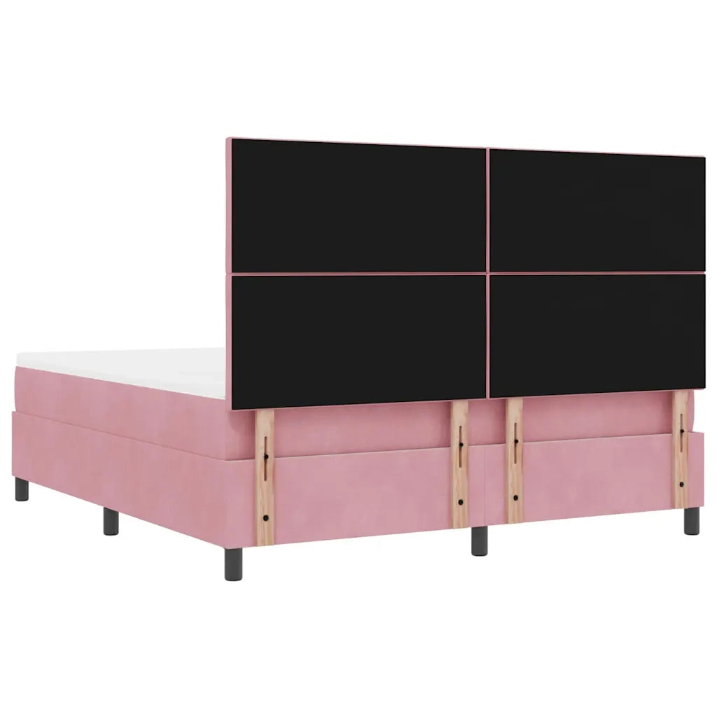 Letto a molle con testiera Rosa 200 x 180 cm Velluto 3344599