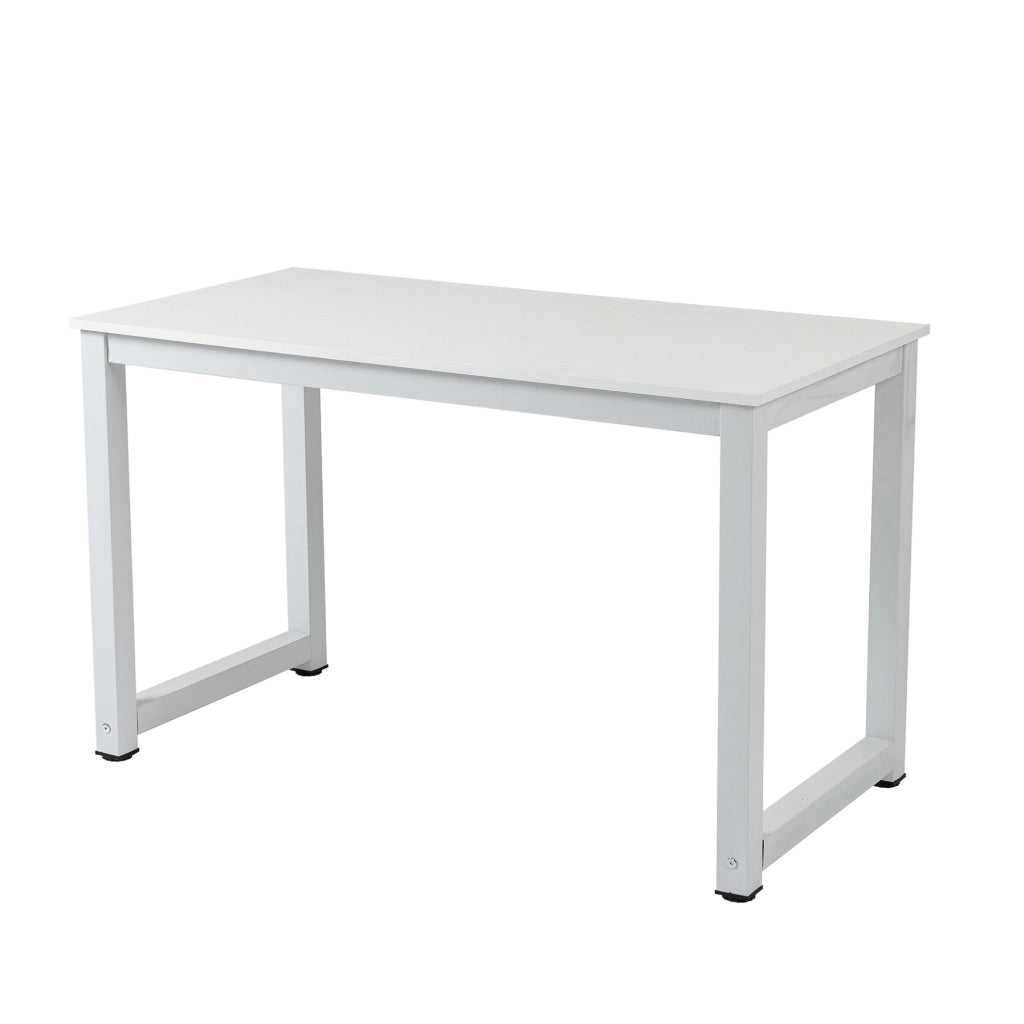 Scrivania da ufficio 120x60 cm in MDF e metallo bianco， tavolo moderno
