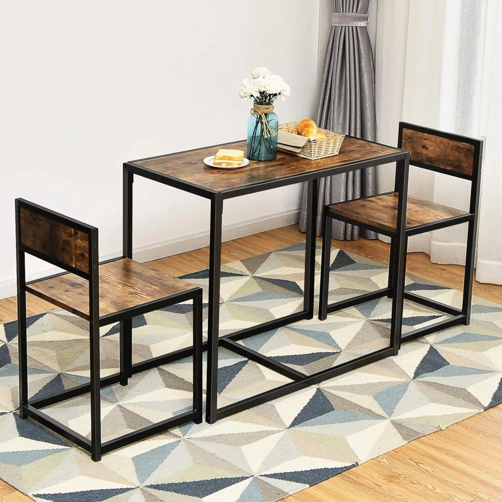 Set di Tavolo da Bar da 3 Pezzi, Set 3 Pezzi con 2 Sedie e Tavolo, Piccolo Tavolo da Cucina per 2 Persone, Tavolo da Bistrò, 3 Colori