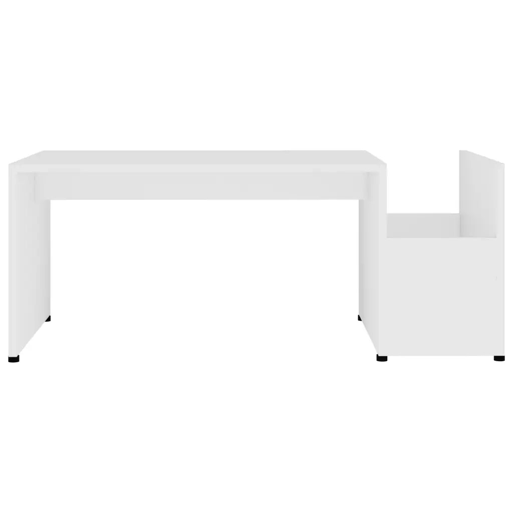 Tavolino da Salotto Bianco 90x45x35 cm in Legno Multistrato 802921