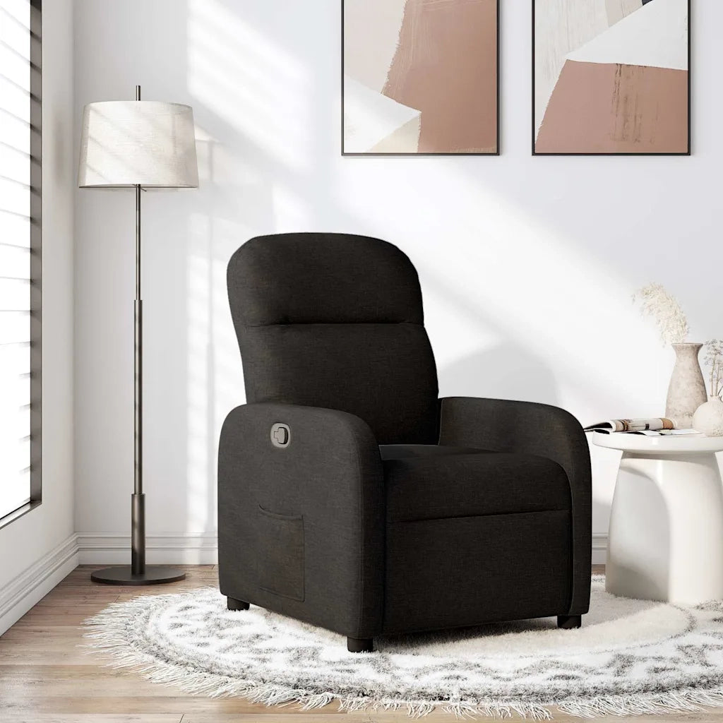 Divano Sedia-Poltrona Reclinabile in Tessuto Nero 259977