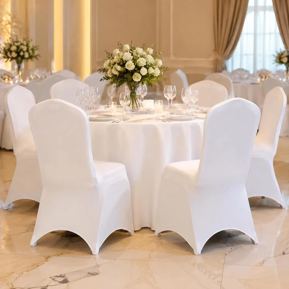 50 X Chair Cover Stretch Cover White