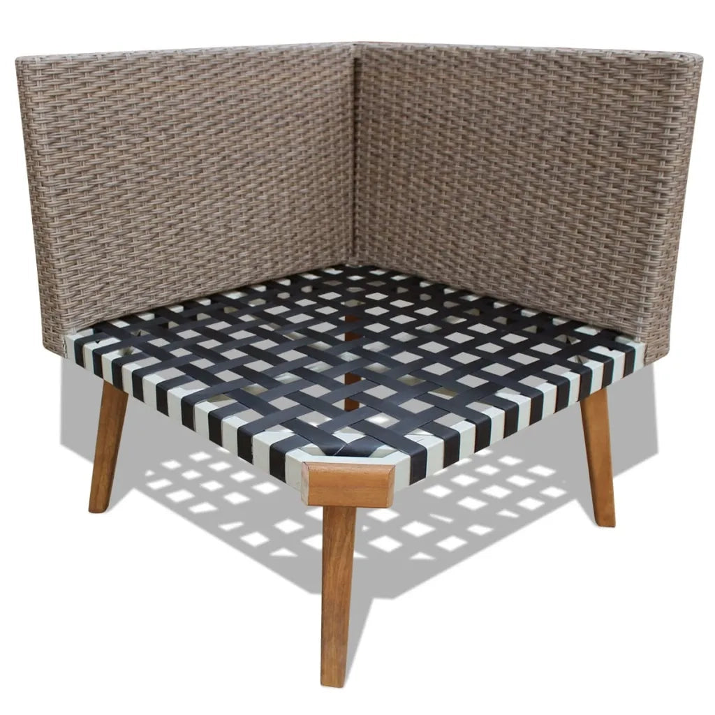 Set Divani da Giardino 4 pz con Cuscini in Polyrattan Grigio 43133