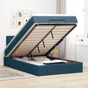 Struttura Letto Pouf con Materasso Blu Scuro 120x200 cm Velluto 3311841