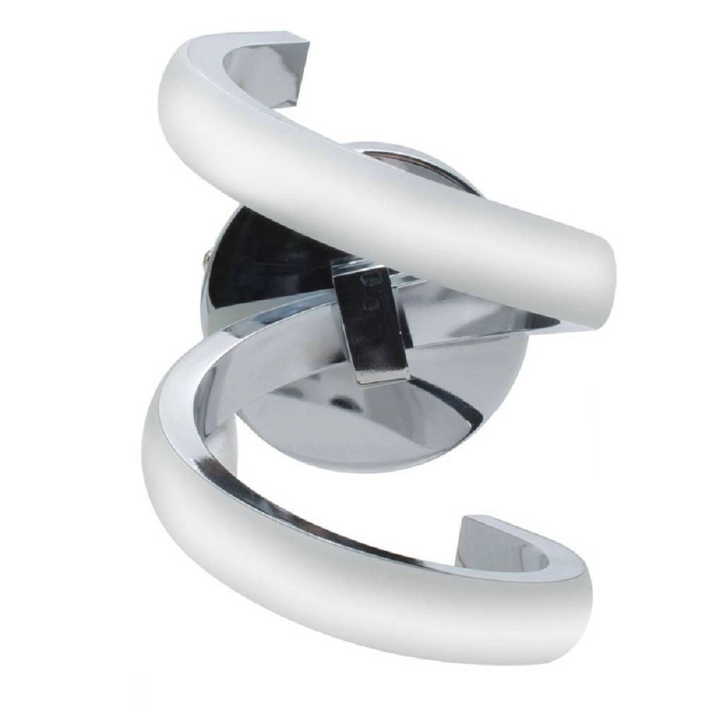 Trade Shop - Applique A Parete Stilizzato 9 W Spirale Argento Tre Colorazioni Di Luce E58-a3c -