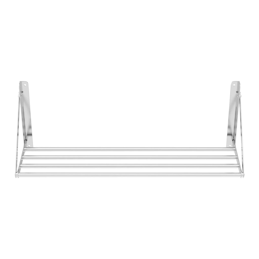 Mensola da parete pieghevole professionale con barre 100 x 30 cm 40 kg acciaio inox 14_0001564