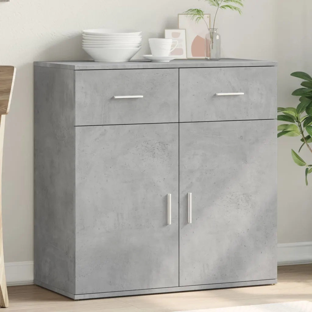 Credenza | Madia | Buffet da pranzo | Armadio da pranzo Grigio Cemento 79x38x80 cm in Legno Multistrato