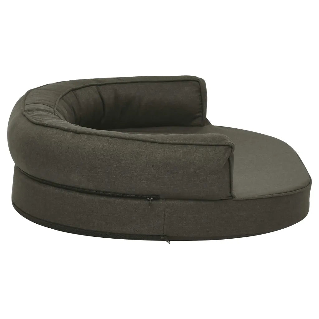 Materasso Ergonomico per Cani 75x53cm Effetto Lino Grigio Scuro 171290