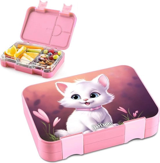 Lunchbox per bambini, con contenitori, bento box, alimenti non liquidi, snackbox per asilo e scuola, per bambine e bambini, snackbox (kat)