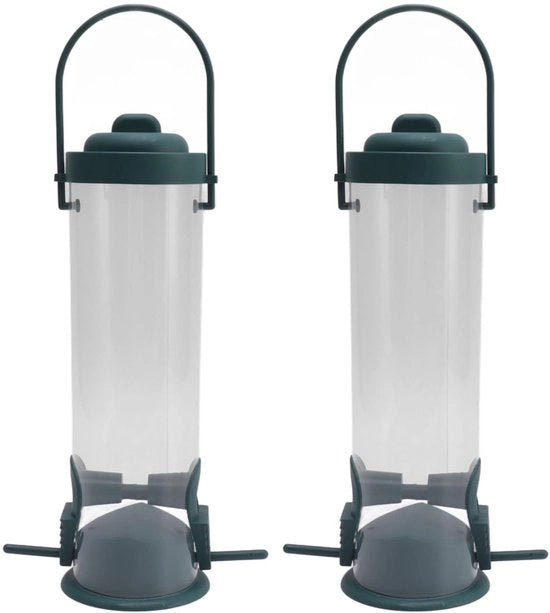Casa Alimentatore per Uccelli 20 cm - Alimentatore Sospeso - Scatola in Plexiglas - Copertura Impermeabile - Supporto Fissabile - Adatto per Uccelli Selvatici - Alimentatore per Uccelli