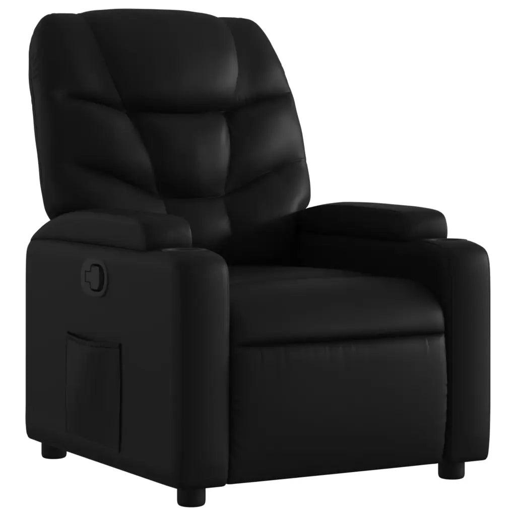 Divano Sedia-Poltrona reclinabile nera in similpelle 362618