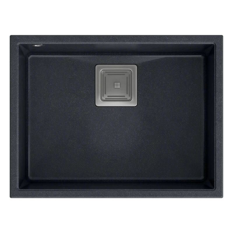 Lavello In Granito David 50 Black Metallic Tappo rame spazzolato