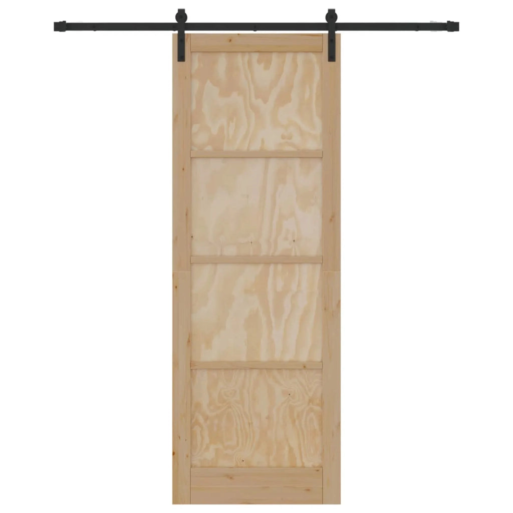 Porta scorrevole Naturale e Nero 83 x 232 cm