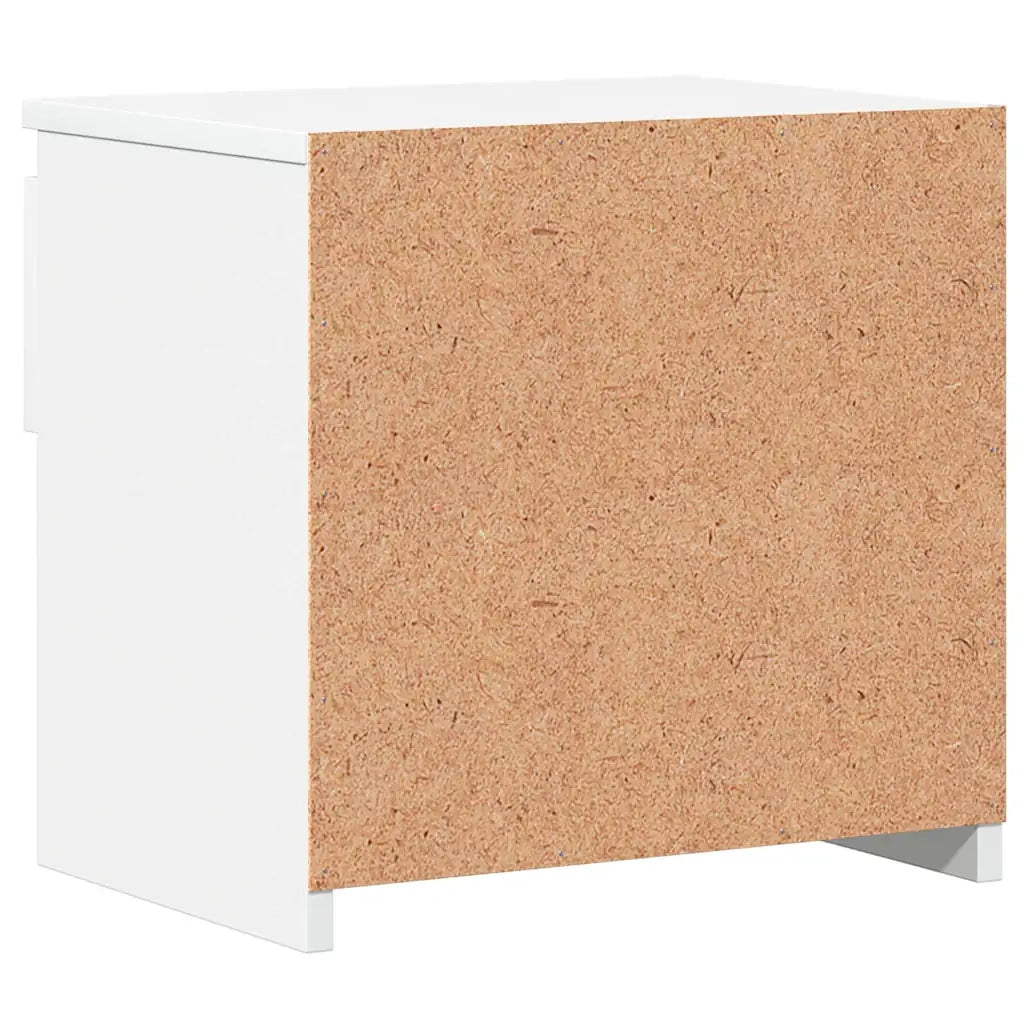 Comodini 2 pz-Set di 2 Tavolino da notte Bianco Lucido 40x30x39 cm in Legno Multistrato