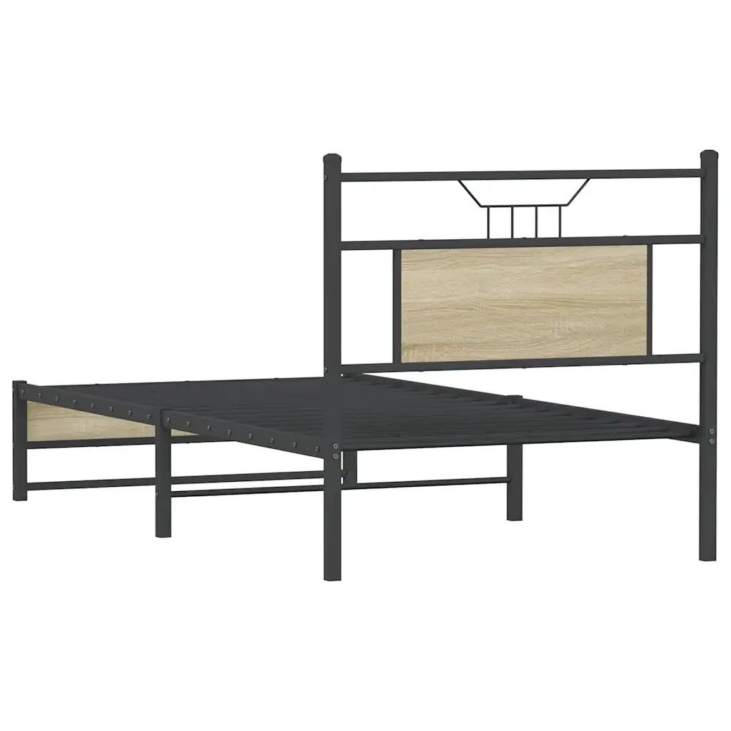Letto singolo | Letto per adulti | Giroletto senza Materasso Rovere Sonoma 90x200 cm in Truciolato