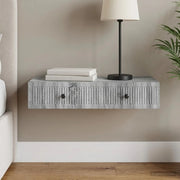 Tavolino da Parete Laterale Grigio Sonoma 87,5 x 34,5 x 17 cm 897991