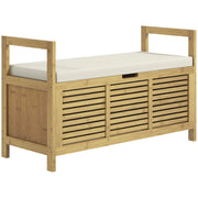Panca Scarpiera da Ingresso con Ribalta in Legno di Bamb¨´ ¨C Zephmum ¨C 100x40x60 cm