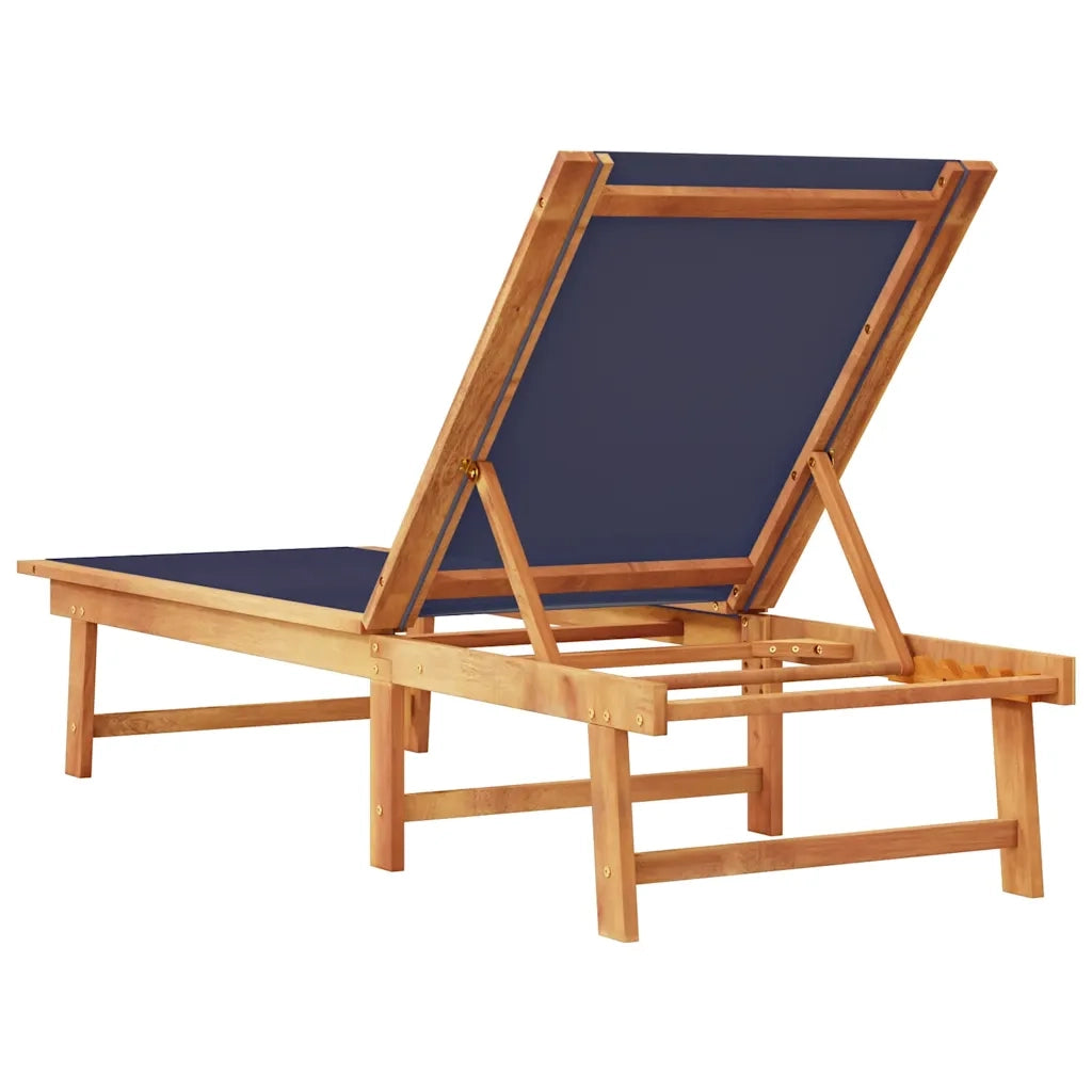 Lettino Prendisole Blu in Legno Massello di Acacia e Textilene 4008414