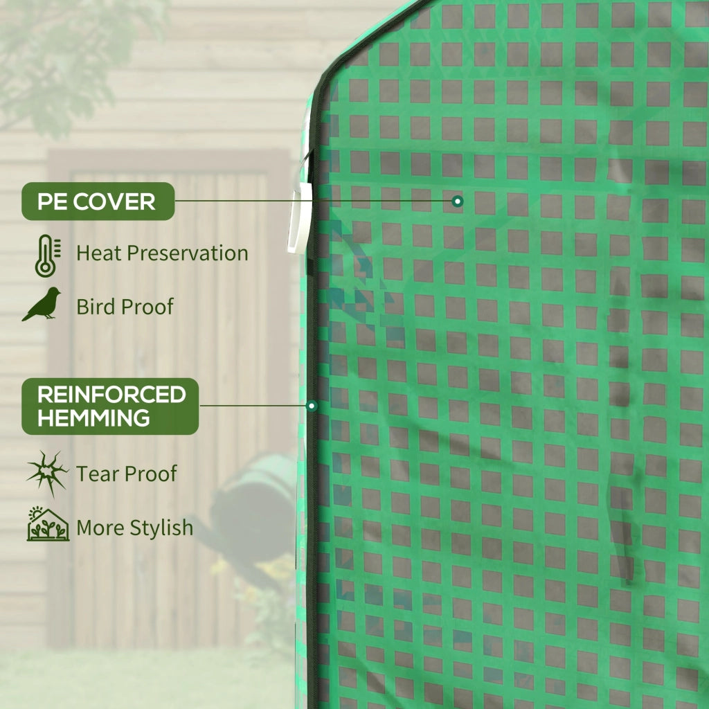 Copertura per Serra da Giardino con Porta a Cerniera e Finestre 140x73x190 cm in PE Verde