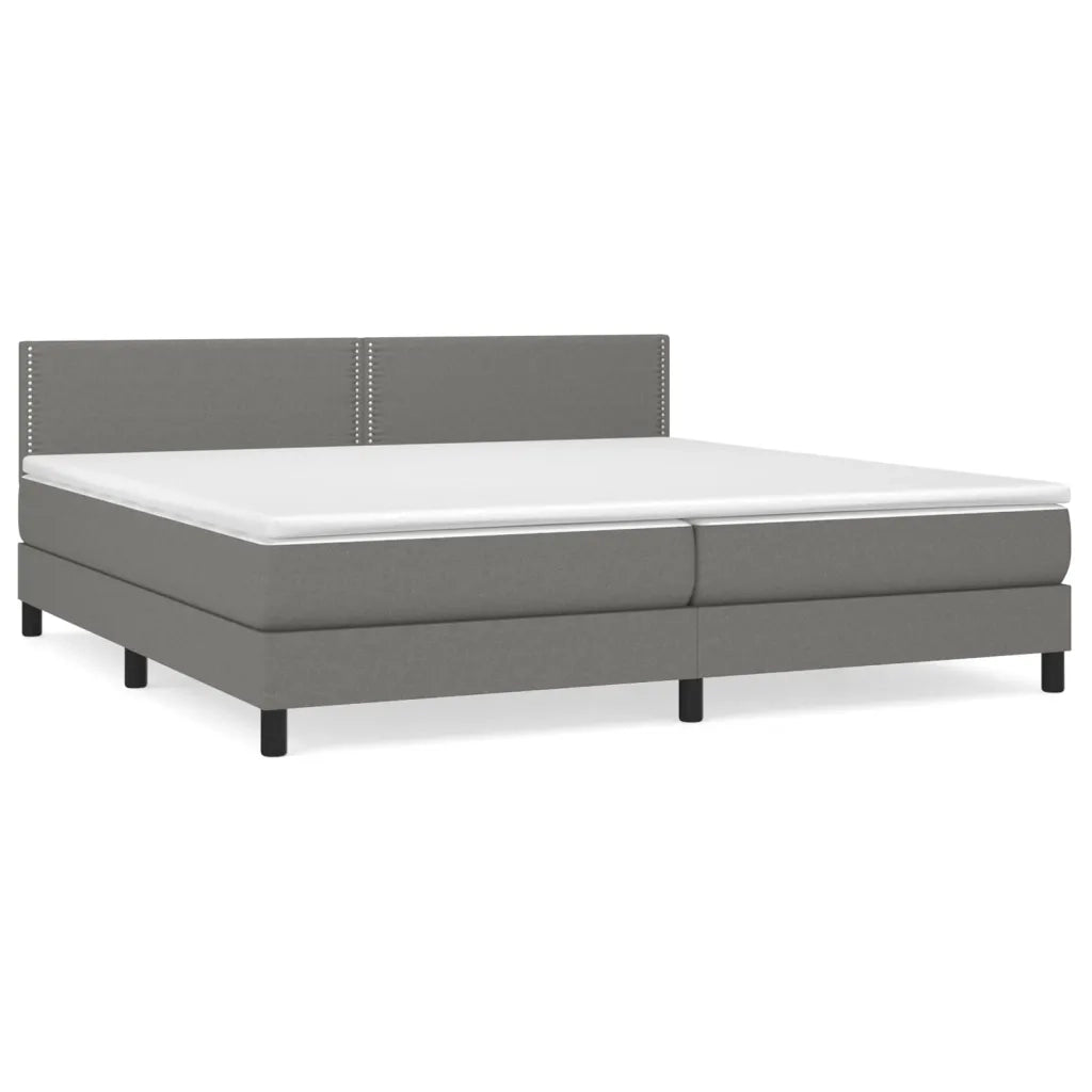 Giroletto a Molle con Materasso Grigio Scuro 200x200 cm Tessuto 3140002