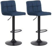 Set di 2 sgabelli bar Feni in velluto blu