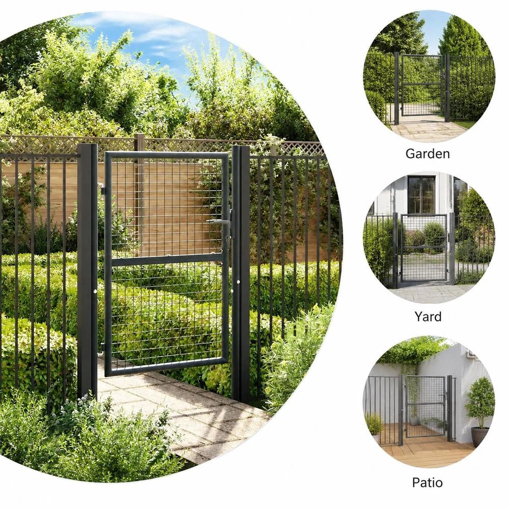Grid Garden Gate, Galvanized Steel, 100 X 125 Cm, Grey