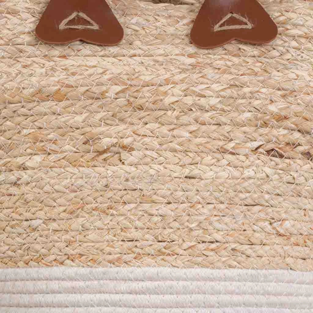 Navicella in fibra naturale intrecciata a mano marrone 33x33x29/40h