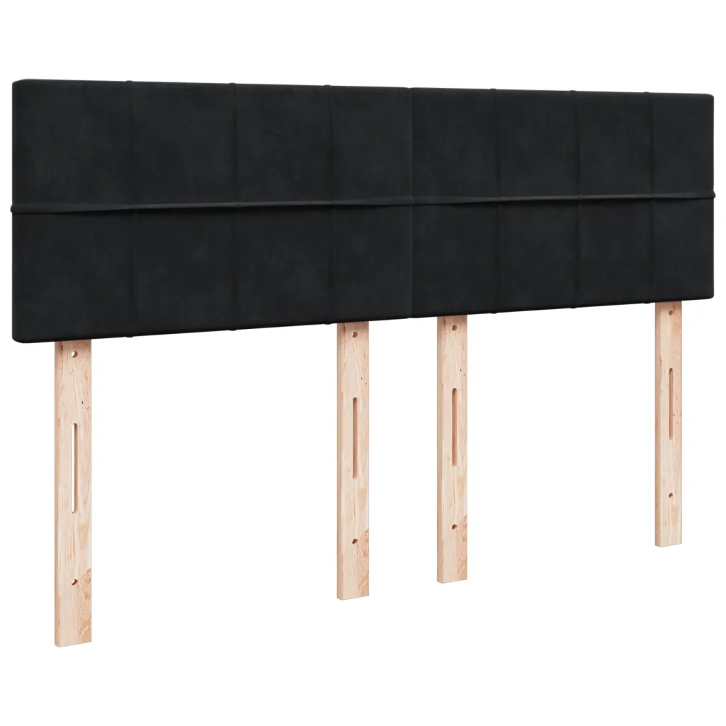 Giroletto a Molle con Materasso Nero 140x200 cm in Velluto