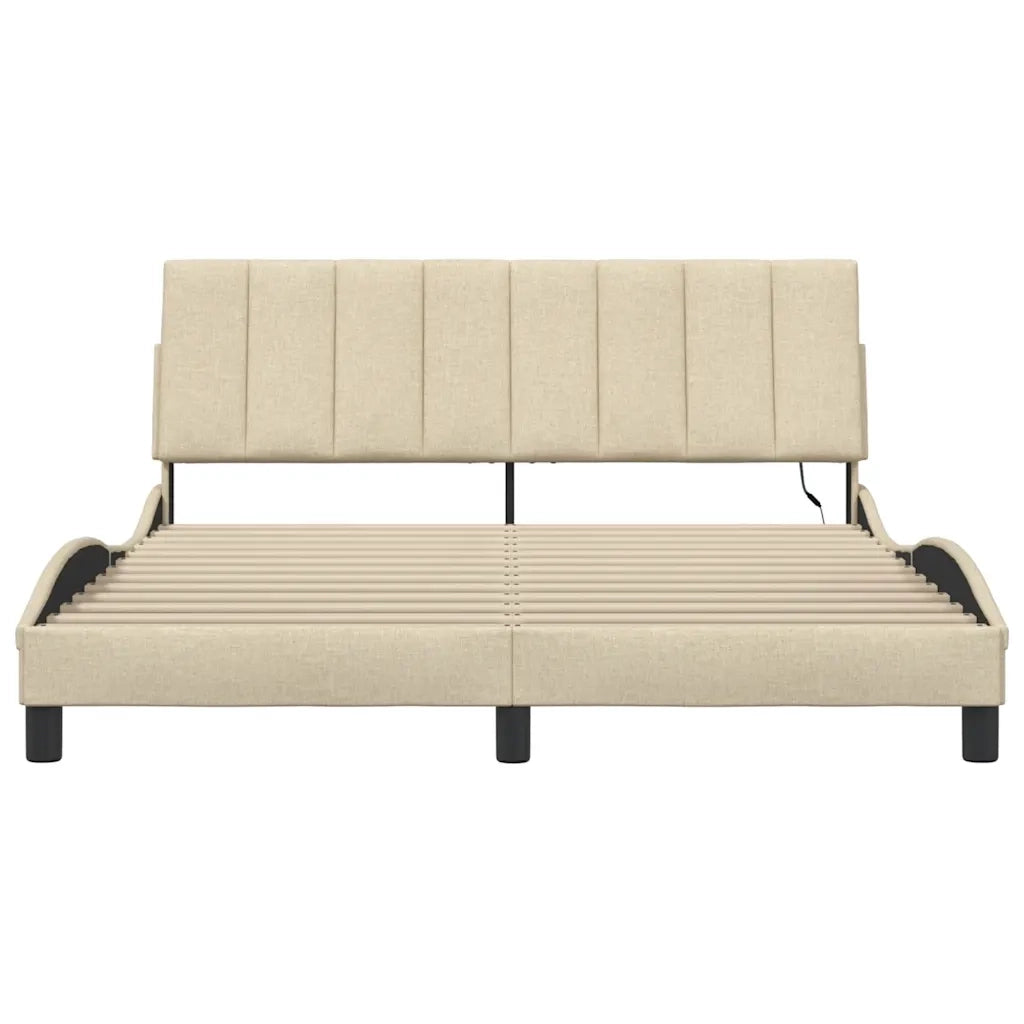 Giroletto senza Materasso Hanko Crema 160x200 cm in Tessuto