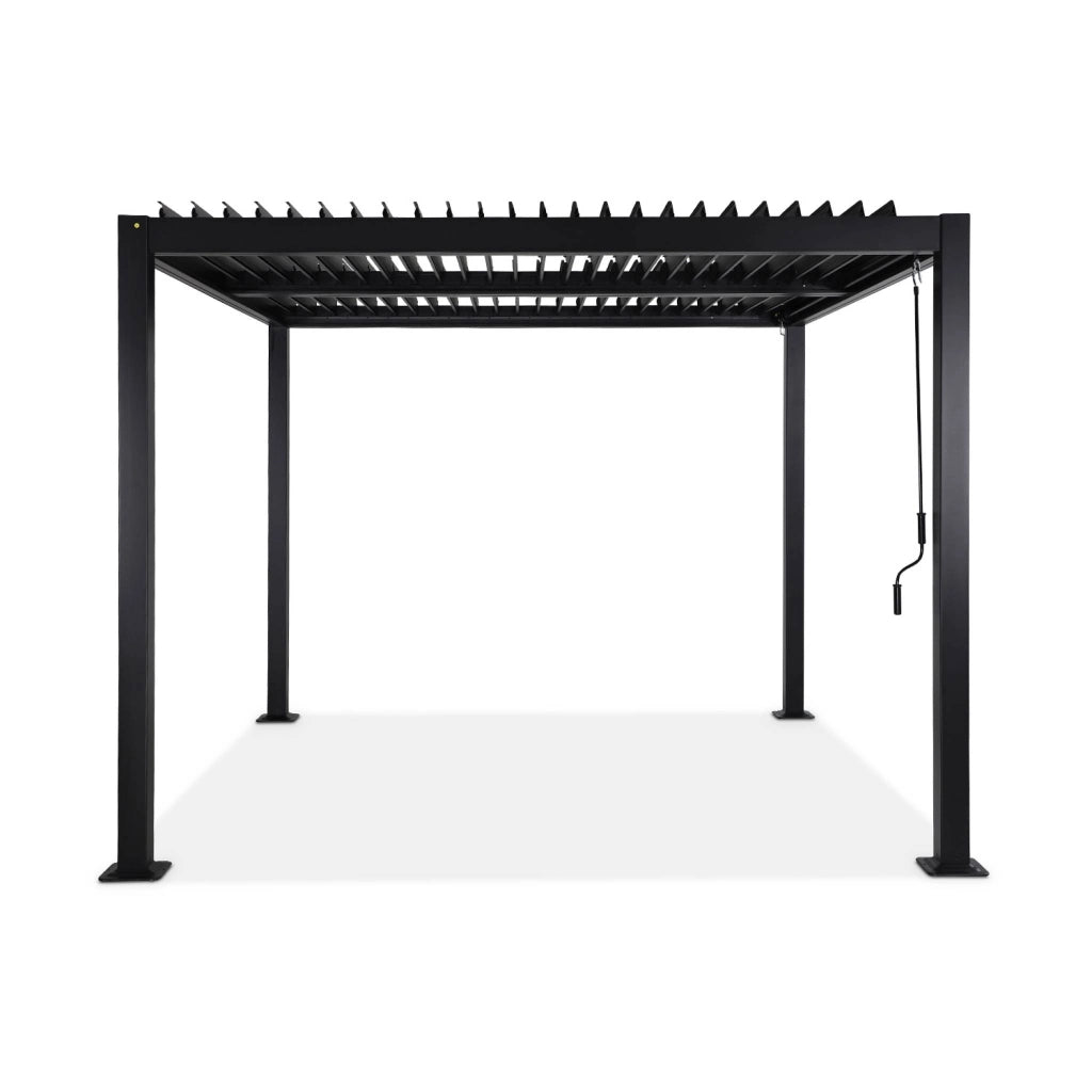 Pergola bioclimatica 3x3m in alluminio e acciaio, lamelle orientabili,
