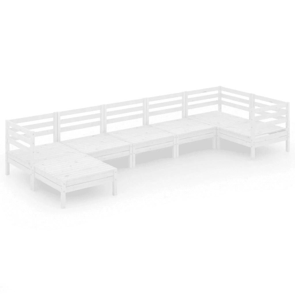 Set Divani da Giardino 7 pz in Legno Massello di Pino Bianco  cod mxl 44757