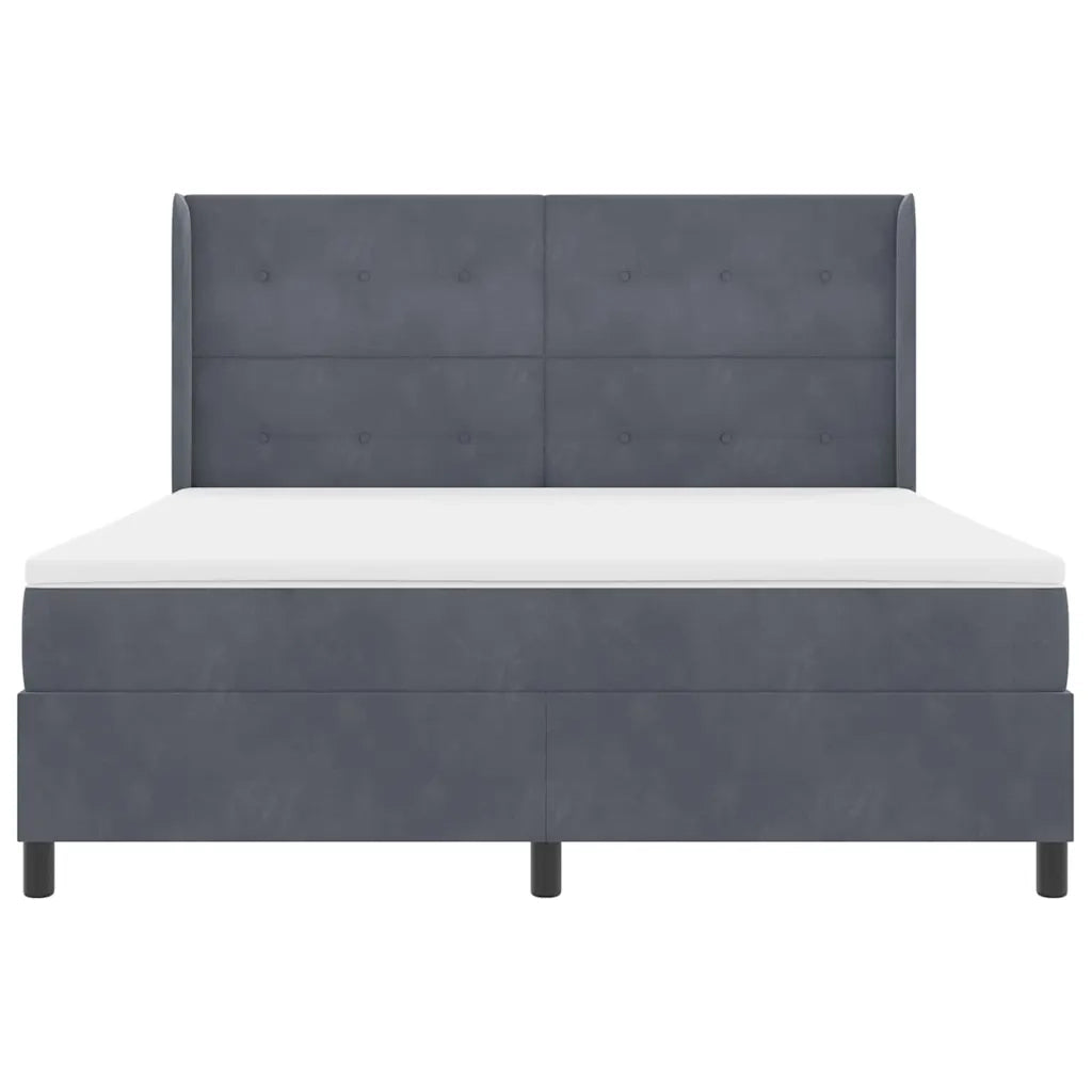 Letto a molle con materasso Grigio scuro 180 x 200 cm Velluto 3343881