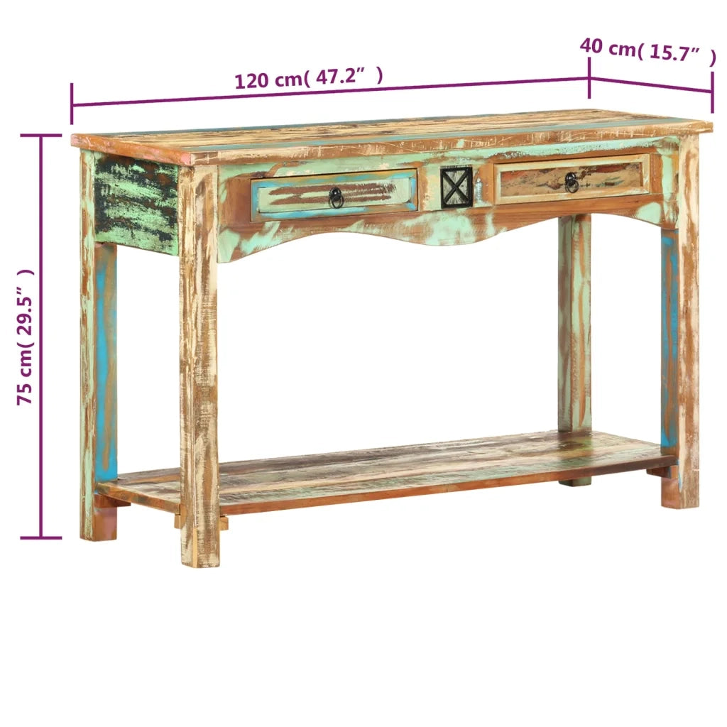 Tavolo Consolle | Tavolo d'Ingresso 120x40x75 cm in Legno Massello di Recupero