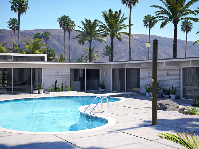 Doccia Solare da Giardino 28L Miscelatore e Lavapiedi Tevere N Nero Opaco