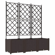 Fioriere | Cassetta per fiori | Vaso da giardino 3 pz Marrone 120 x 40 x 143 cm Plastica