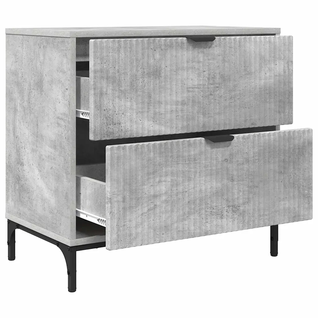 Comodino Grigio cemento 63.5 x 36 x 61 cm Legno multistrato