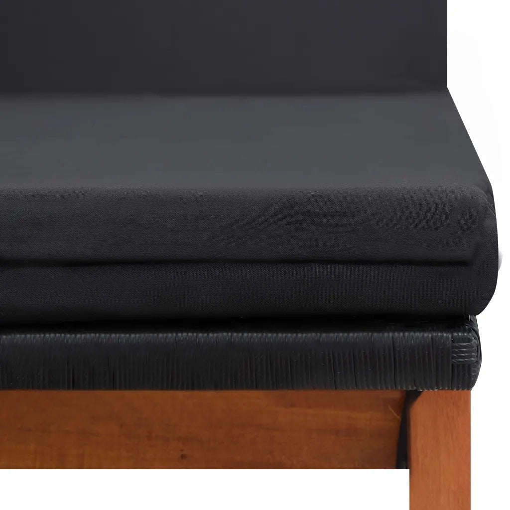 Lettini Prendisole 2 pz con Tavolo Polyrattan e Legno di Acacia cod mxl 8231