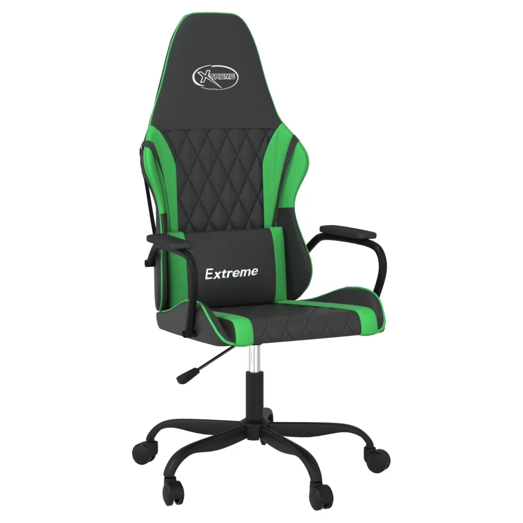 vidaXL Sedia da Gaming Nera e Verde in Similpelle