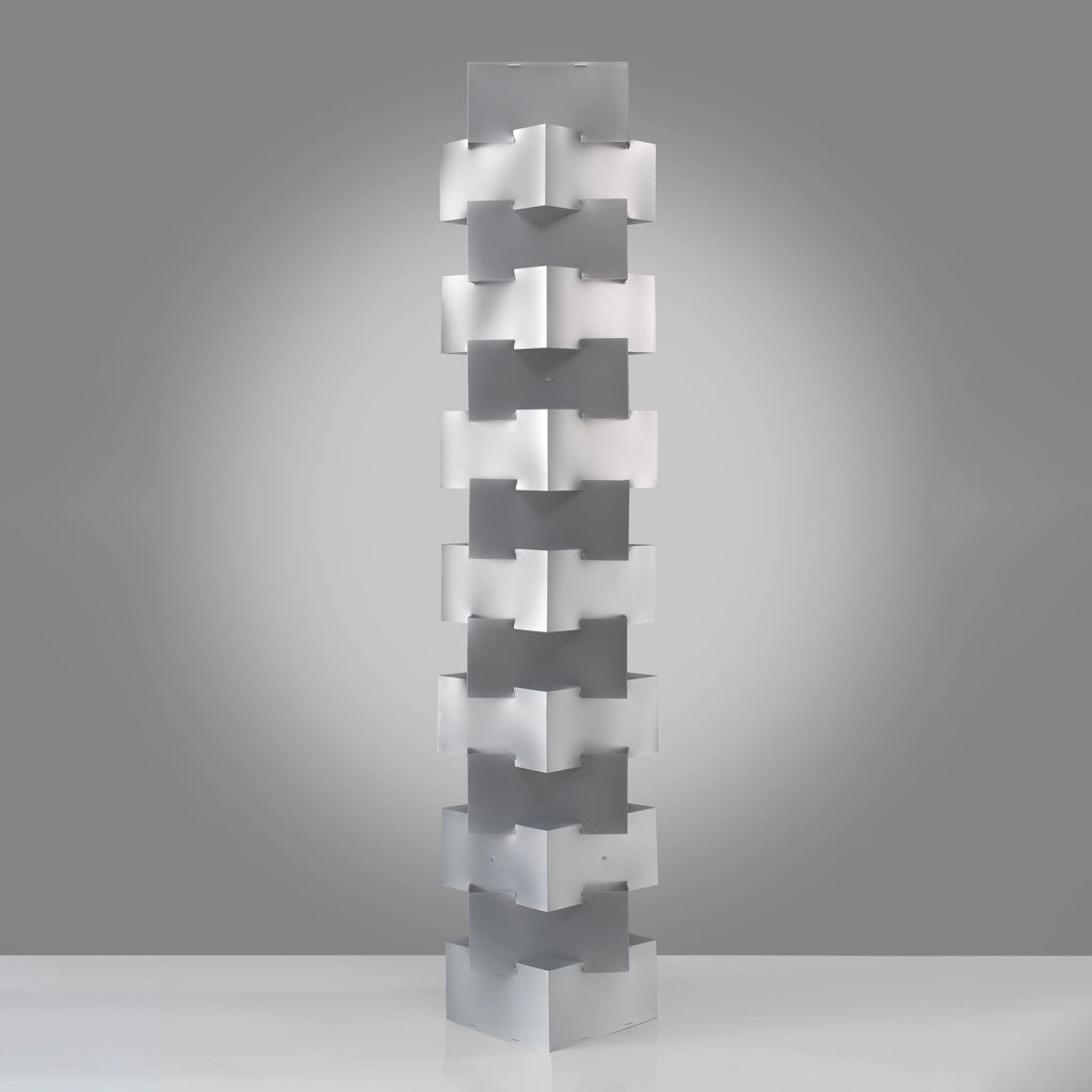 Piantana Moderna Building Polilux ® Argento E Metallo Bianco 3 Luci E27