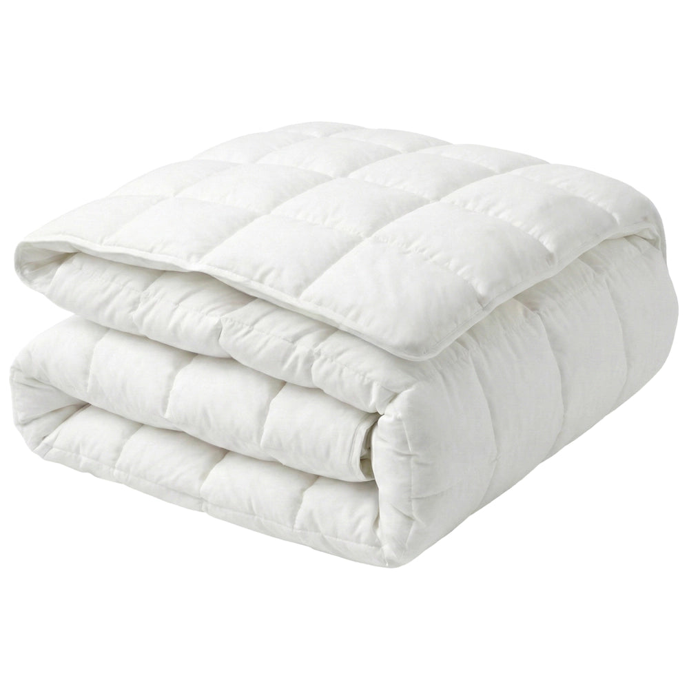 Piumino in misto poliestere bianco misura unica 220 x 240 cm imbottitura leggera trapuntata