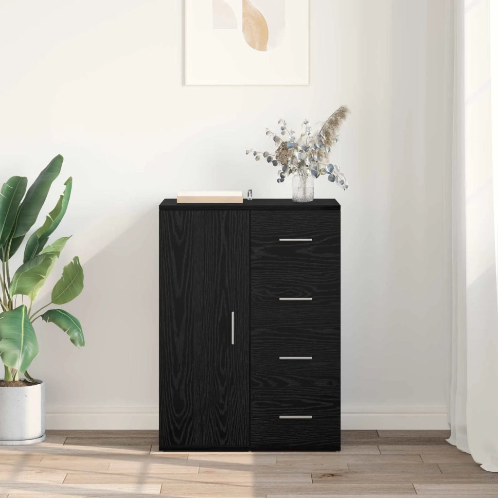 Credenza Rovere Nero 59 x 39 x 80 cm Legno multistrato