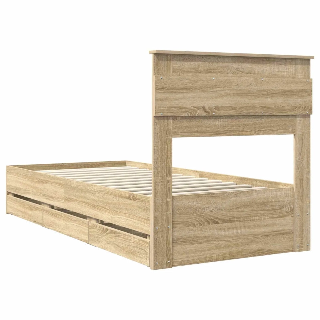 Struttura del letto con cassetto Rovere Sonoma 90 x 200 cm 3409879