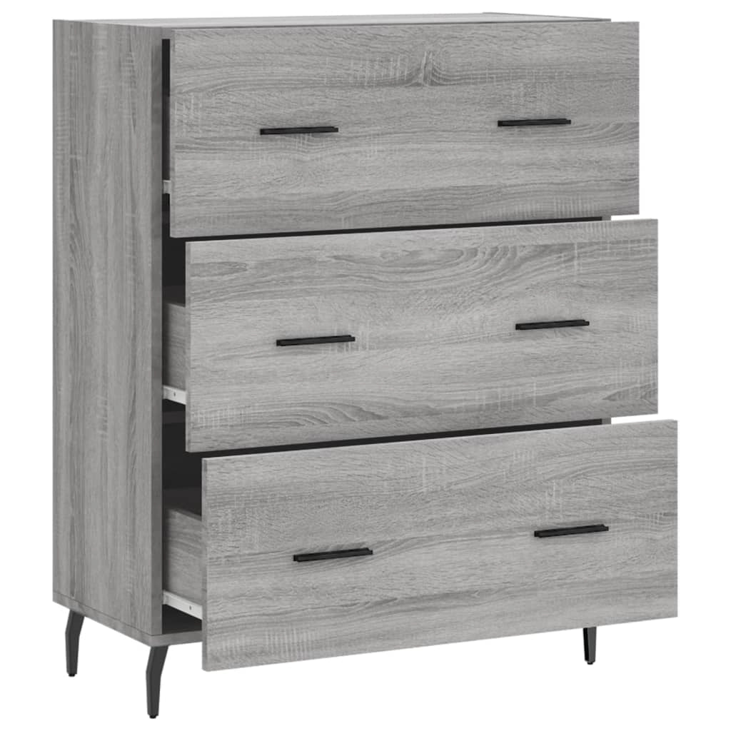 Buffet credenza cassettiera armadio mobile contenitore organizer cucina soggiorno Sonoma 69,5 x 34 x 90 cm legno ingegnerizzato grigio 02_0036477