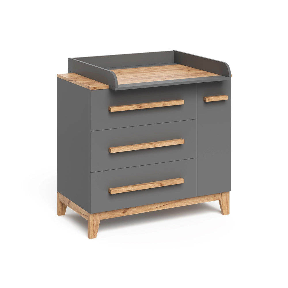 Vitalispa Fasciatoio Grigio/Artisan 98 x 98 cm con cassetti